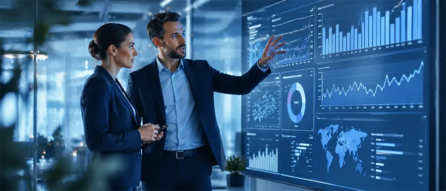 Análisis de datos empresariales en dashboard para toma de decisiones.